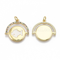 Латунные микро проложить кубического циркония подвески&nbsp;ZIRC-T005-004G