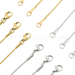 8 шт. классические простые 1.2 мм 304 нержавеющая сталь змейка ожерелья для мужчин и женщин&nbsp;NJEW-YW0001-26