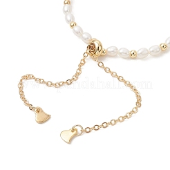 Натуральные искусственные пресноводные и латунные браслеты-слайдеры&nbsp;BJEW-JB13324-02