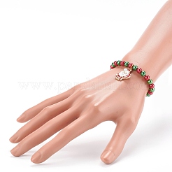 Рождественские тематические браслеты с подвесками для детей&nbsp;BJEW-JB06170