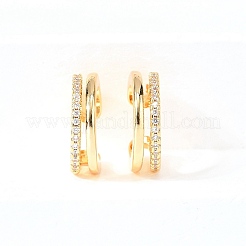 Латунные серьги-манжеты из прозрачного кубического циркония&nbsp;EJEW-F370-19G