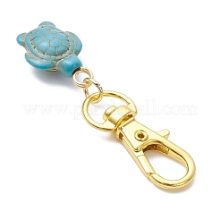 Подвесные украшения из медной проволоки с черепаховым окрасом из искусственной бирюзы&nbsp;HJEW-JM03233