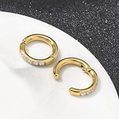 Серьги-каффы из нержавеющей стали 304 с микропаве из прозрачных кубических цирконий&nbsp;EJEW-C096-60G