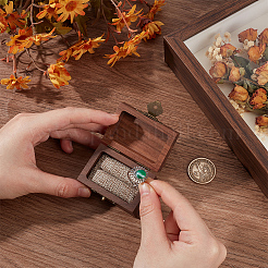 Коробочки для колец из дерева и губчатого железа в форме куба&nbsp;CON-WH0200-07B