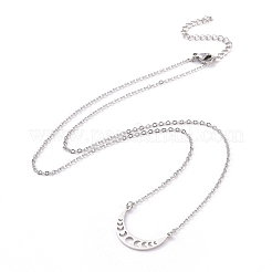 Колье из сплава с кулоном фазы луны для женщин&nbsp;NJEW-G030-01P