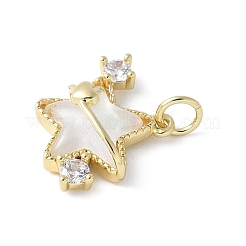 Подвески из латуни микропаве с фианитами и стеклом&nbsp;KK-F892-47G