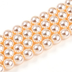 УФ-покрытие перламутровые стеклянные жемчужные бусины нити&nbsp;GLAA-F128-01B-T8
