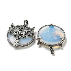 Плоские круглые подвески с опалитом&nbsp;G-F766-05AS-02