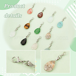 Украшение подвески в форме слезы из драгоценного камня HJEW-AB00408