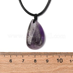 Подвеска в виде капли из смешанных натуральных и синтетических драгоценных камней&nbsp;NJEW-G169-01