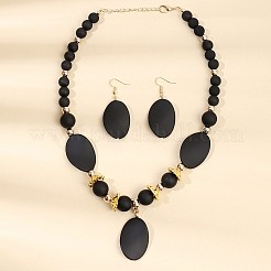 Овальные акриловые подвески на ожерелье и наборы серег-подвесок&nbsp;FS-WG7A368-01