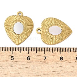 Подвески из натуральной белой ракушки из нержавеющей стали 304&nbsp;STAS-L288-06G-02