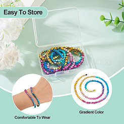 2 starnds градиент цвета гальванизированные синтетические немагнитные гематитовые бусины нити&nbsp;G-TA0002-86A