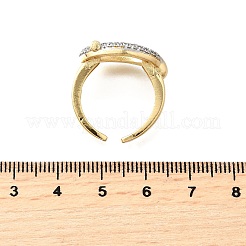 Латунные микро проложить манжеты кольца кубического циркония&nbsp;RJEW-V007-02GP