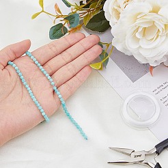 Набор для самостоятельного изготовления браслета из круглых бусин из натурального амазонита&nbsp;G-FI0001-13