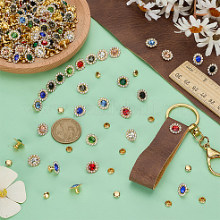 162 шт. 9-х цветных латунных заклепок со стразами&nbsp;FIND-FG0005-28