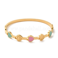 Браслеты из нержавеющей стали 304 с вакуумным покрытием в форме сердца для женщин&nbsp;BJEW-F474-26G