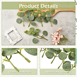 30 шт. пластиковый и полиэстеровый искусственный лист эвкалипта&nbsp;AJEW-SC0031-61B