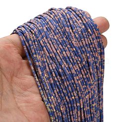 Окрашенные синтетические бирюзовые бусы нити&nbsp;G-P594-01B-09