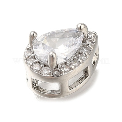 Латунные микропаве прозрачные подвески с фианитом&nbsp;KK-M301-05P