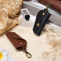 2 шт. 2-цветные винтажные сумки для ключей из искусственной кожи с застежками из сплава&nbsp;ABAG-GL0001-07