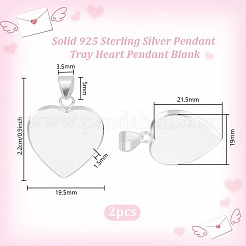 2 шт. 925 подвески из стерлингового серебра с кабошонами&nbsp;STER-PH0003-05B