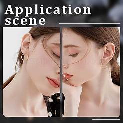 30 шт. латунные серьги-гвоздики в форме круга с 30 шт. фрикционными гайками для ушей для женщин&nbsp;EJEW-BBC0001-10