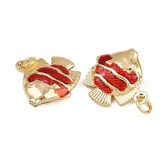 Латунные эмалевые подвески-рыбки&nbsp;KK-I377-05G-A04
