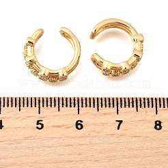 Латунные серьги-манжеты из прозрачного кубического циркония&nbsp;EJEW-F370-27G