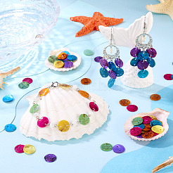 60 шт. 6-цветные коннекторные подвески из натуральной ракушки Акойя&nbsp;BSHE-TA0001-18