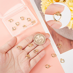 16 шт. латунные подвески в форме сердца&nbsp;KK-BBC0004-62