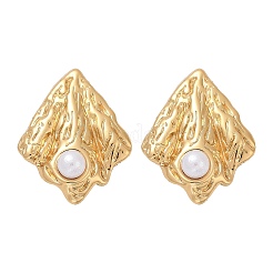 Серьги-гвоздики из АБС-пластика с жемчугом и нержавеющей сталью 304&nbsp;LS-STAS-D368-01B-G