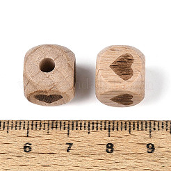 Гравированные бусины из бука&nbsp;WOOD-N022-06B