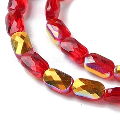 Прозрачные стеклянные бусины гальваническим пряди&nbsp;GLAA-Q099-G01-M02