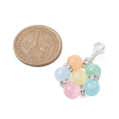 Цветочные подвески из натуральных и окрашенных селенитовых бусин&nbsp;HJEW-TA00242