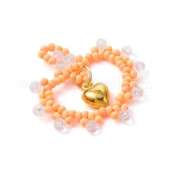 Подвески в форме сердца из стеклянных бусин&nbsp;PALLOY-MZ00588-02