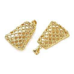 Латунные микропаве прозрачные подвески с фианитом&nbsp;KK-D221-19G-01