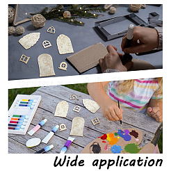 128 шт. необработанных деревянных дверей и окон для кукольного домика&nbsp;WOOD-GO0001-22