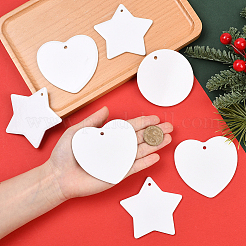 12 шт. 3 стиля фарфоровая термотрансферная сублимационная заготовка подвеска украшения&nbsp;AJEW-SP0004-06