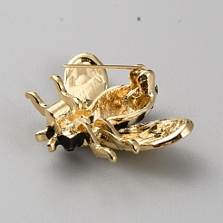 Брошь из светлого золота и цинкового сплава со стразами&nbsp;JEWB-WH0021-35