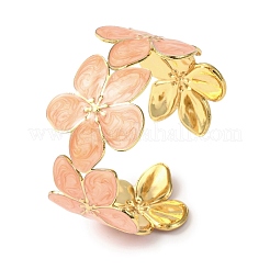 Браслеты-манжеты открытого типа из нержавеющей стали 304 с эмалевым покрытием для женщин&nbsp;BJEW-K294-01G