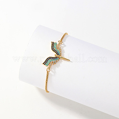 Браслеты-слайдеры с подвесками в виде крыльев богини из латуни с кубическим цирконием для женщин&nbsp;FS4700