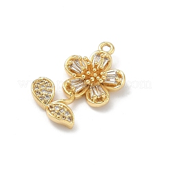 Латунные микропаве прозрачные подвески с фианитом&nbsp;KK-H537-22G