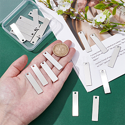 20 шт. 201 нержавеющая сталь прямоугольная штампованная пустая подвеска для бирки&nbsp;STAS-UN0063-43