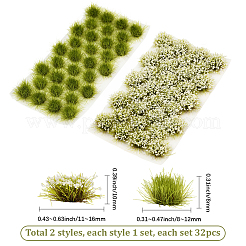 64 шт. 2-цветные нейлоновые и смоляные мини-пучки травы&nbsp;AJEW-SP0003-15