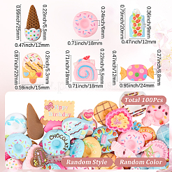 100 шт. мультяшные непрозрачные имитационные пищевые смолы декоден кабошоны&nbsp;RESI-SP0001-29