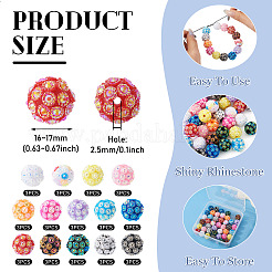 42шт 14 цвета смоляные бусины со стразами&nbsp;RESI-TA0004-70