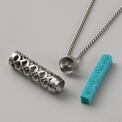 Ожерелья с подвеской-диффузором из нержавеющей стали для женщин&nbsp;NJEW-WH0002-188P-01