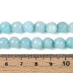 Окрашенные природные белый нефрит бисер пряди&nbsp;G-T139-8mm-60-14