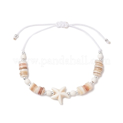 Регулируемые плетеные браслеты из синтетических бусин бирюзового цвета для женщин&nbsp;BJEW-JB11805-02